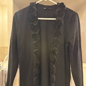 Willi Smith Black Cardigan with Floral Details